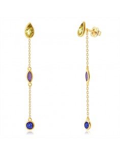 Cercei Aur 14K Lant Lacrima 2