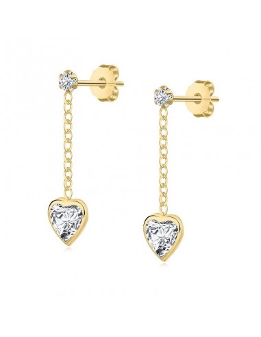 Cercei Aur 14 K Lant si Inima