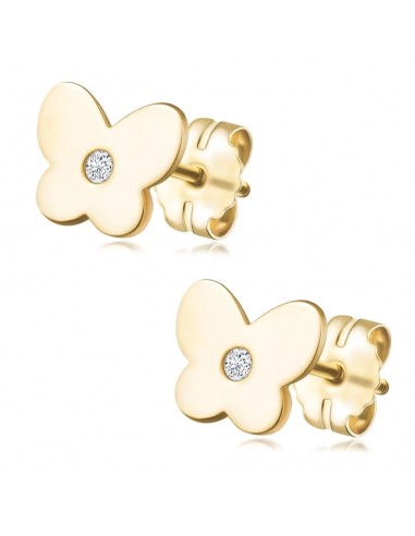 Cercei Aur 14 K Fluturasi cu Diamant