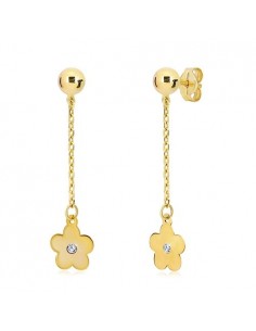 Cercei Aur 14 K cu Flori 2