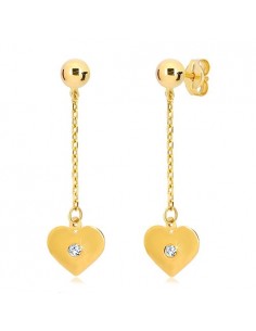 Cercei Aur 14 K Inimioare 2