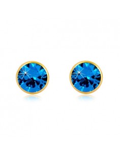 Cercei Aur 14 K Albastru Marin