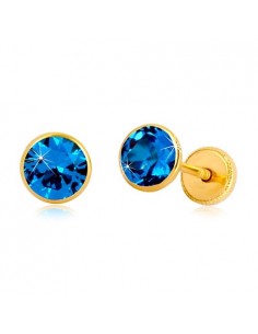 Cercei Aur 14 K Albastru Marin 2