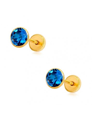 Cercei Aur 14 K Albastru Marin