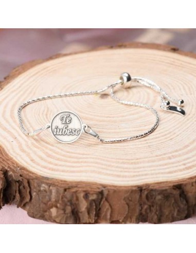 Bratara Argint Inscriptie: "Te iubesc"