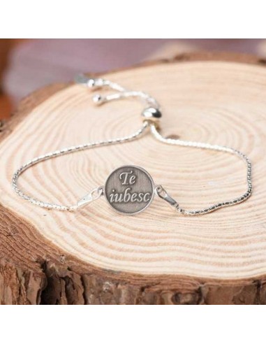 Bratara Argint Inscriptie: "Te iubesc"