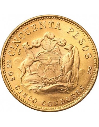 Moneda istorica din Aur - 50 pesos...