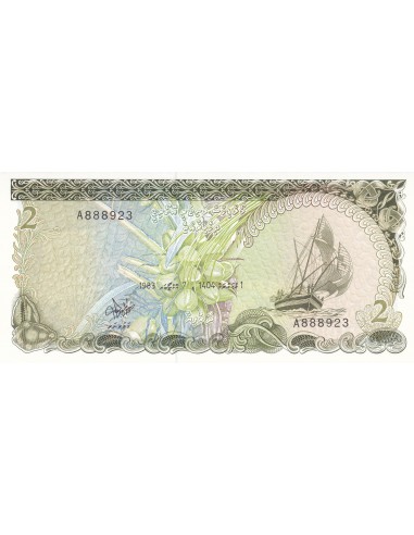 Bancnota - 2 rufiyaa Republica Maldive
