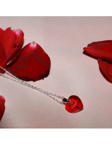 Colier Argint 925 Cristal Inima Rosie
