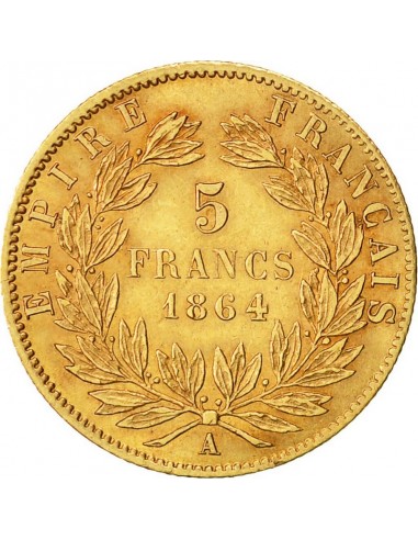 Moneda istorica din Aur - 5 franci...