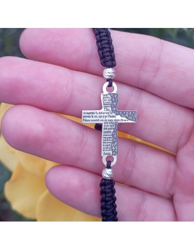 Bratara Snur Cruce Argint Inscriptie... Bratara Snur Cruce Argint Inscriptie...