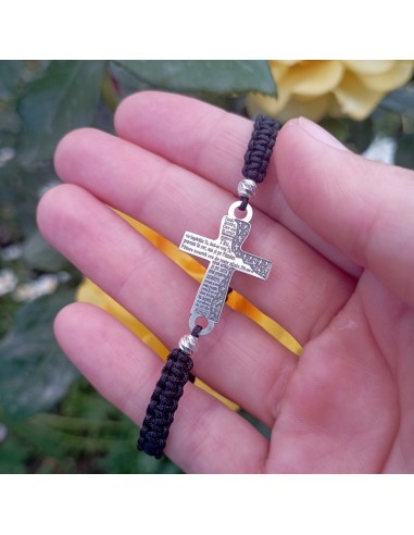 Bratara Snur Cruce Argint Inscriptie... Bratara Snur Cruce Argint Inscriptie...