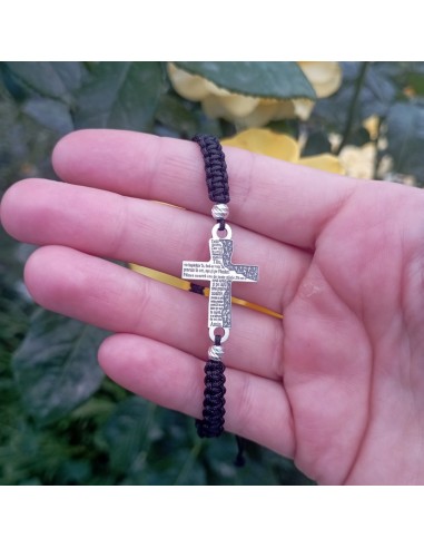 Bratara Snur Cruce Argint Inscriptie... Bratara Snur Cruce Argint Inscriptie...