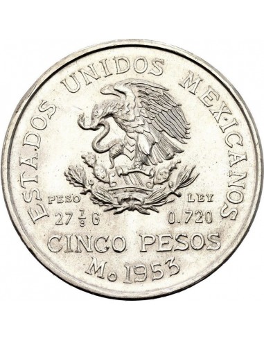Moneda istorica din Argint - 5 pesos...