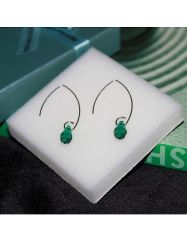 Cercei Argint 925 Picatura Verde Smarald