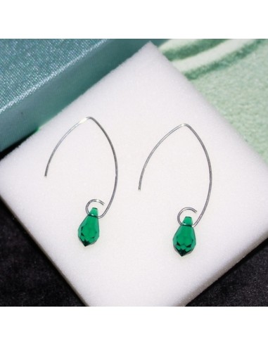 Cercei Argint 925 Picatura Verde Smarald