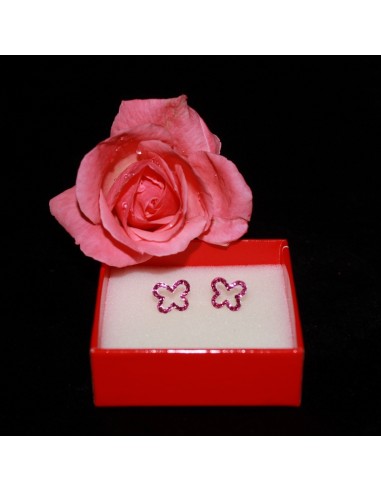 Cercei Fluturasi Cristale Roz din...