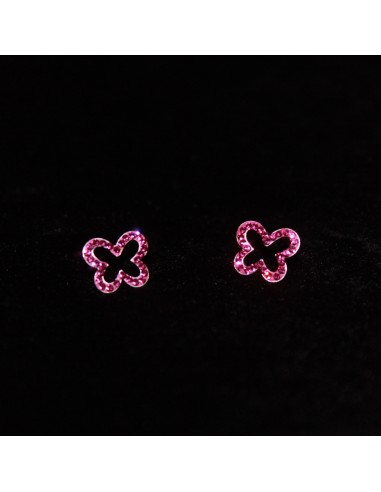 Cercei Fluturasi Cristale Roz din...