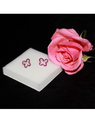 Cercei Fluturasi Cristale Roz din...