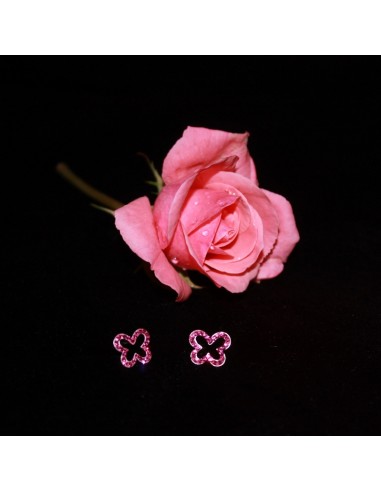 Cercei Fluturasi Cristale Roz din...