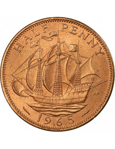 Moneda istorica din Bronz - 1\2 penny...
