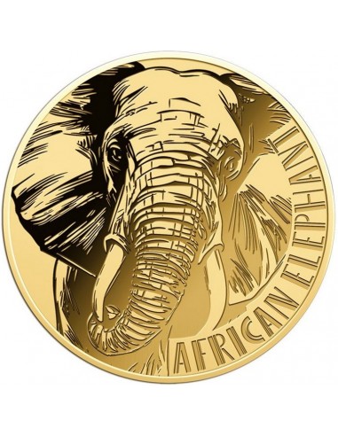 Moneda din Aur 24k Elefant African-...