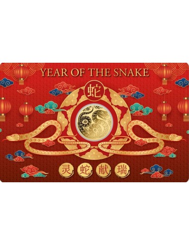 Moneda din Aur 24k Anul Sarpelui -...