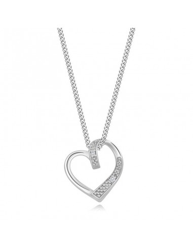 Colier Argint 925 Inima cu Diamante
