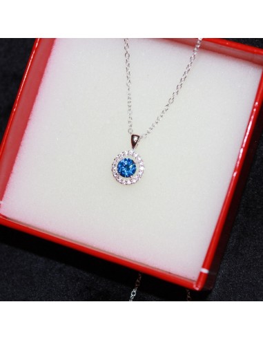 Colier Argint 925 Cristal Albastru