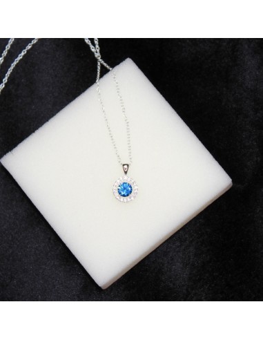 Colier Argint 925 Cristal Albastru