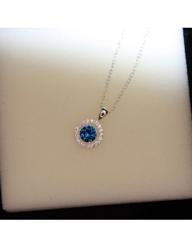 Colier Argint 925 Cristal Albastru