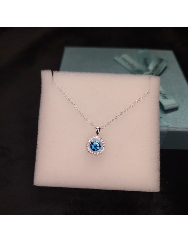 Colier Argint 925 Cristal Albastru