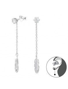 Cercei Lungi Argint Pana