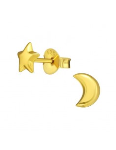 Cercei Argint Stea si Luna