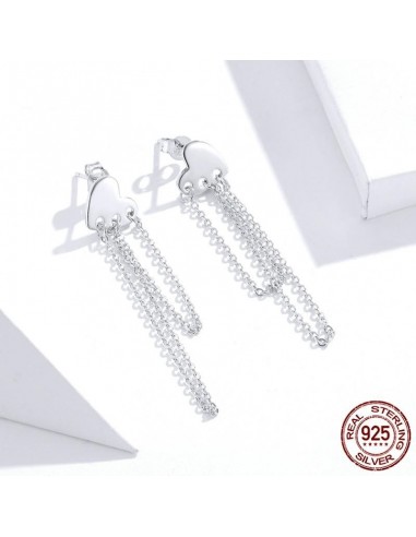 Cercei Argint Inimioare cu Lant